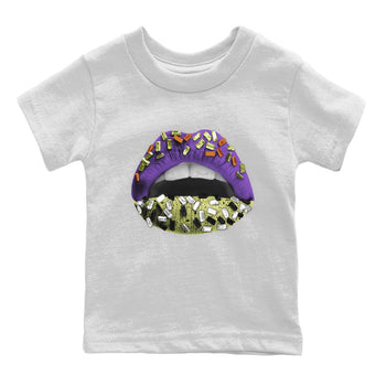 Jordan 4 Canyon Purple Sneaker Match Tees Lips Jewel Sneaker Tees Jordan 4 Canyon Purple Sneaker Release Tees Kids Shirts