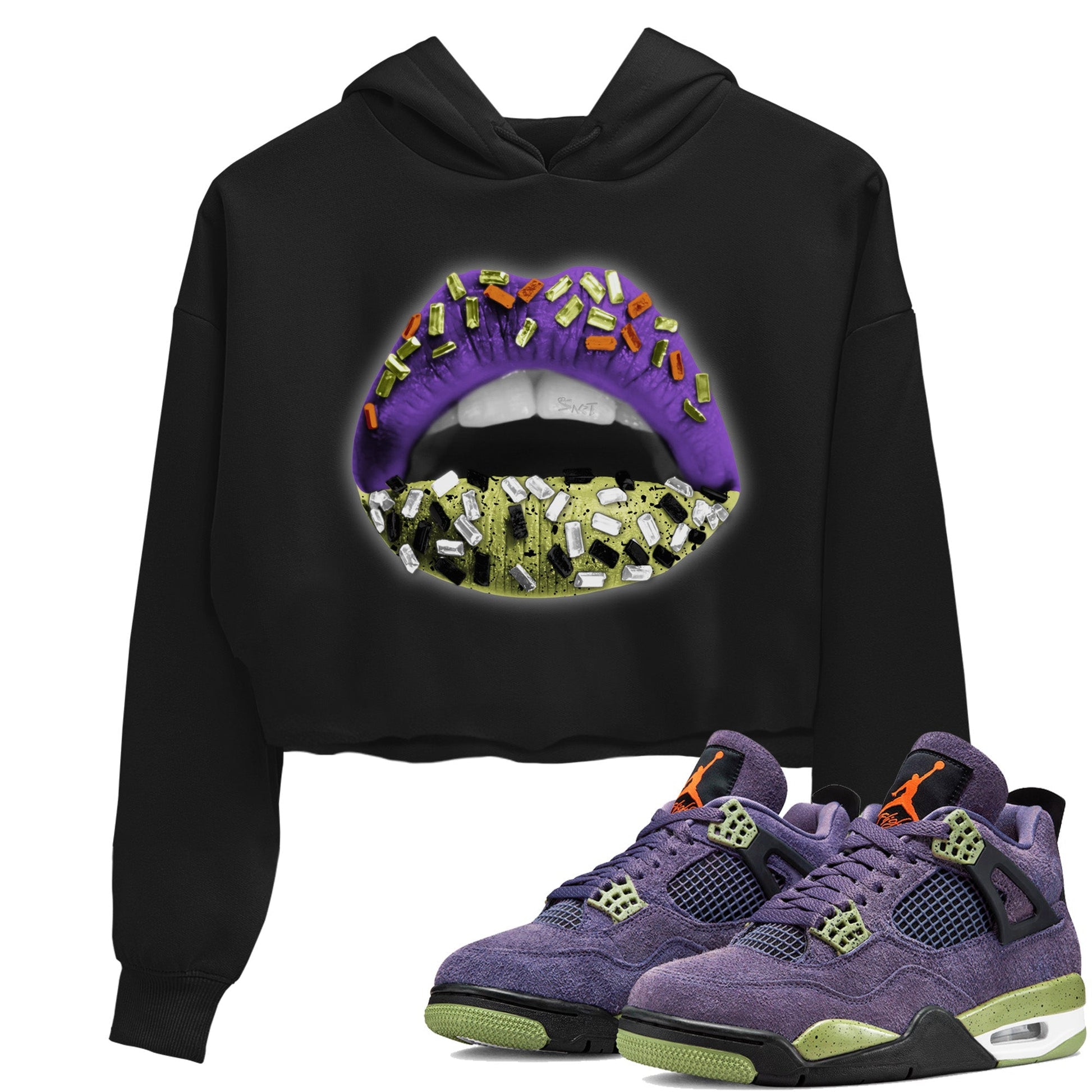 Jordan 4 Canyon Purple Sneaker Match Tees Lips Jewel Sneaker Tees Jordan 4 Canyon Purple Sneaker Release Tees Women's Shirts