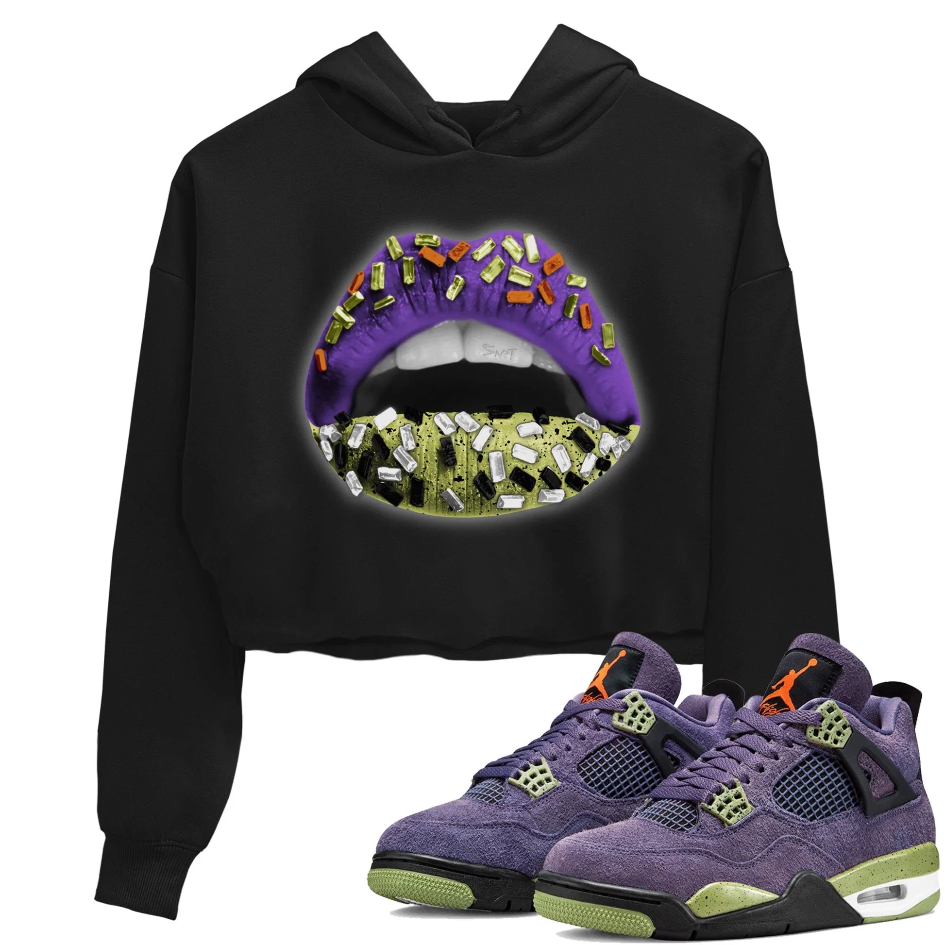 Jordan 4 Canyon Purple Sneaker Match Tees Lips Jewel Sneaker Tees Jordan 4 Canyon Purple Sneaker Release Tees Women's Shirts