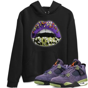 Jordan 4 Canyon Purple Sneaker Match Tees Lips Jewel Sneaker Tees Jordan 4 Canyon Purple Sneaker Release Tees Unisex Shirts