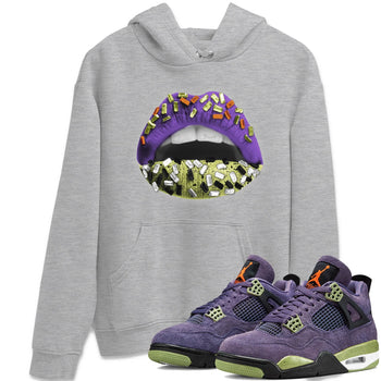 Jordan 4 Canyon Purple Sneaker Match Tees Lips Jewel Sneaker Tees Jordan 4 Canyon Purple Sneaker Release Tees Unisex Shirts