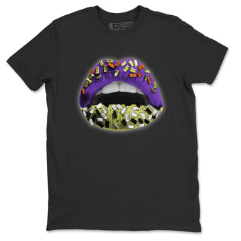 Jordan 4 Canyon Purple Sneaker Match Tees Lips Jewel Sneaker Tees Jordan 4 Canyon Purple Sneaker Release Tees Unisex Shirts