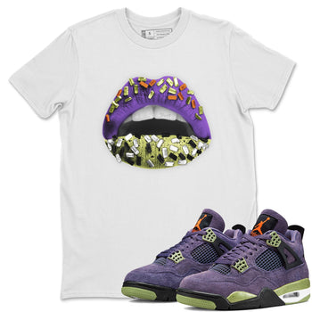 Jordan 4 Canyon Purple Sneaker Match Tees Lips Jewel Sneaker Tees Jordan 4 Canyon Purple Sneaker Release Tees Unisex Shirts