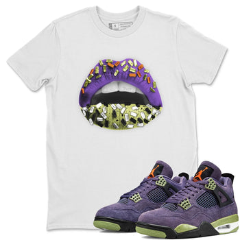 Jordan 4 Canyon Purple Sneaker Match Tees Lips Jewel Sneaker Tees Jordan 4 Canyon Purple Sneaker Release Tees Unisex Shirts
