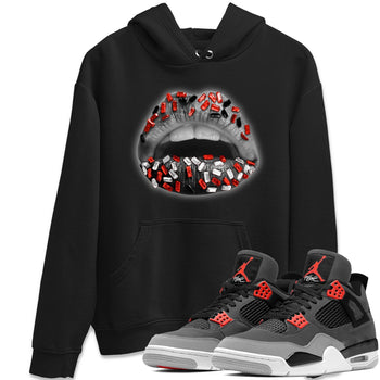 Jordan 4 Infrared Sneaker Match Tees Lips Jewel Sneaker Tees Jordan 4 Infrared Sneaker Release Tees Unisex Shirts