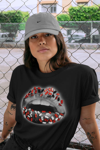 Jordan 4 Infrared Sneaker Match Tees Lips Jewel Sneaker Tees Jordan 4 Infrared Sneaker Release Tees Unisex Shirts