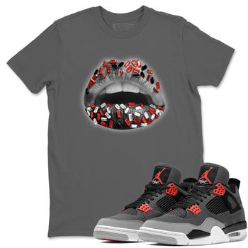 Jordan 4 Infrared Sneaker Match Tees Lips Jewel Sneaker Tees Jordan 4 Infrared Sneaker Release Tees Unisex Shirts