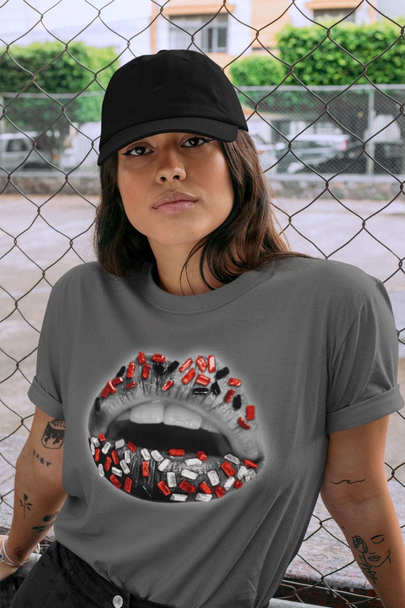 Jordan 4 Infrared Sneaker Match Tees Lips Jewel Sneaker Tees Jordan 4 Infrared Sneaker Release Tees Unisex Shirts