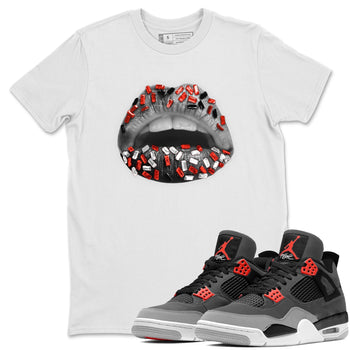 Jordan 4 Infrared Sneaker Match Tees Lips Jewel Sneaker Tees Jordan 4 Infrared Sneaker Release Tees Unisex Shirts