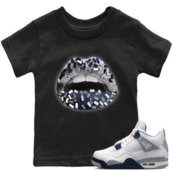 Jordan 4 Midnight Navy Sneaker Match Tees Lips Jewel Sneaker Tees Jordan 4 Midnight Navy Sneaker Release Tees Kids Shirts