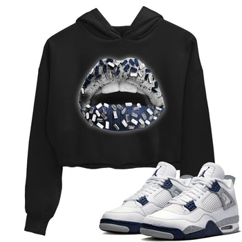 Jordan 4 Midnight Navy Sneaker Match Tees Lips Jewel Sneaker Tees Jordan 4 Midnight Navy Sneaker Release Tees Women's Shirts