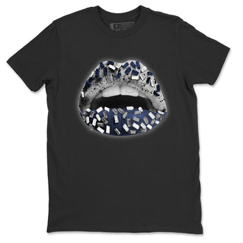 Jordan 4 Midnight Navy Sneaker Match Tees Lips Jewel Sneaker Tees Jordan 4 Midnight Navy Sneaker Release Tees Unisex Shirts