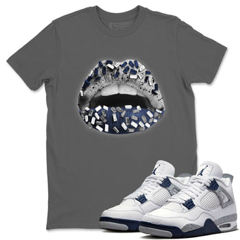 Jordan 4 Midnight Navy Sneaker Match Tees Lips Jewel Sneaker Tees Jordan 4 Midnight Navy Sneaker Release Tees Unisex Shirts