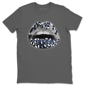 Jordan 4 Midnight Navy Sneaker Match Tees Lips Jewel Sneaker Tees Jordan 4 Midnight Navy Sneaker Release Tees Unisex Shirts