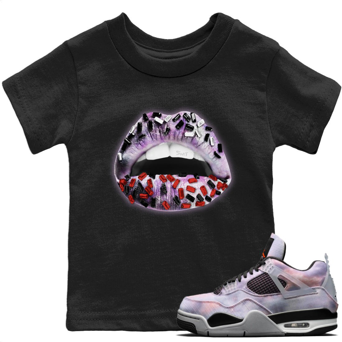 Jordan 4 Zen Master Sneaker Match Tees Lips Jewel Sneaker Tees Jordan 4 Zen Master Sneaker Release Tees Kids Shirts