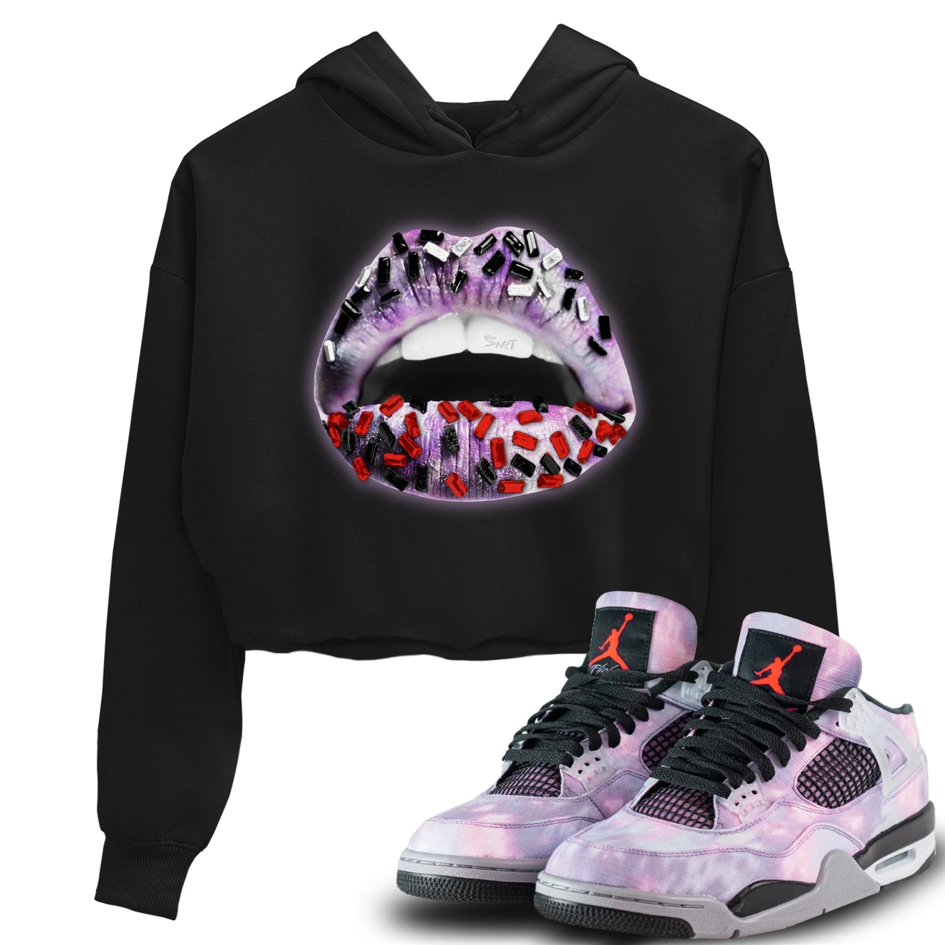 Jordan 4 Zen Master Sneaker Match Tees Lips Jewel Sneaker Tees Jordan 4 Zen Master Sneaker Release Tees Women's Shirts