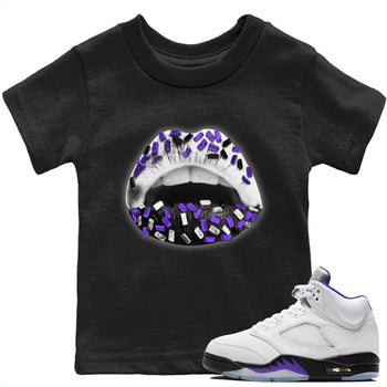 Jordan 5 Concord Sneaker Match Tees Lips Jewel Sneaker Tees Jordan 5 Concord Sneaker Release Tees Kids Shirts