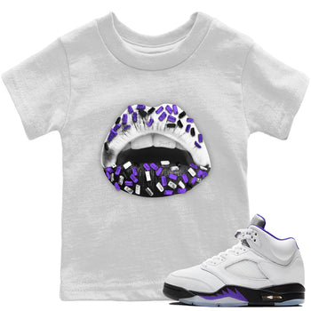 Jordan 5 Concord Sneaker Match Tees Lips Jewel Sneaker Tees Jordan 5 Concord Sneaker Release Tees Kids Shirts