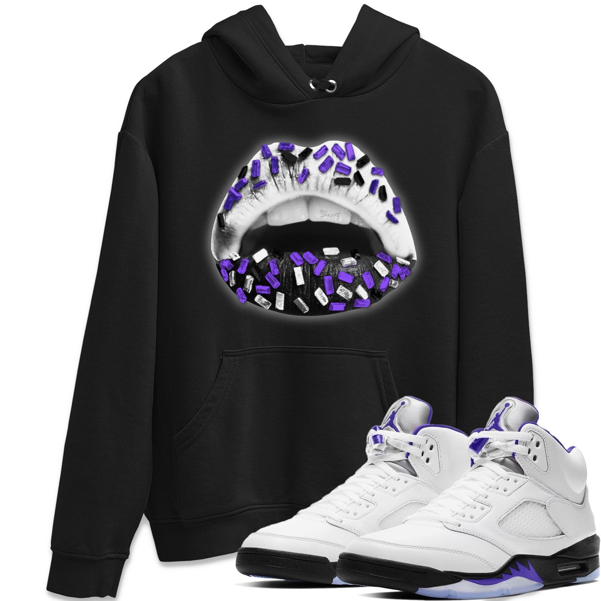 Jordan 5 Concord Sneaker Match Tees Lips Jewel Sneaker Tees Jordan 5 Concord Sneaker Release Tees Unisex Shirts