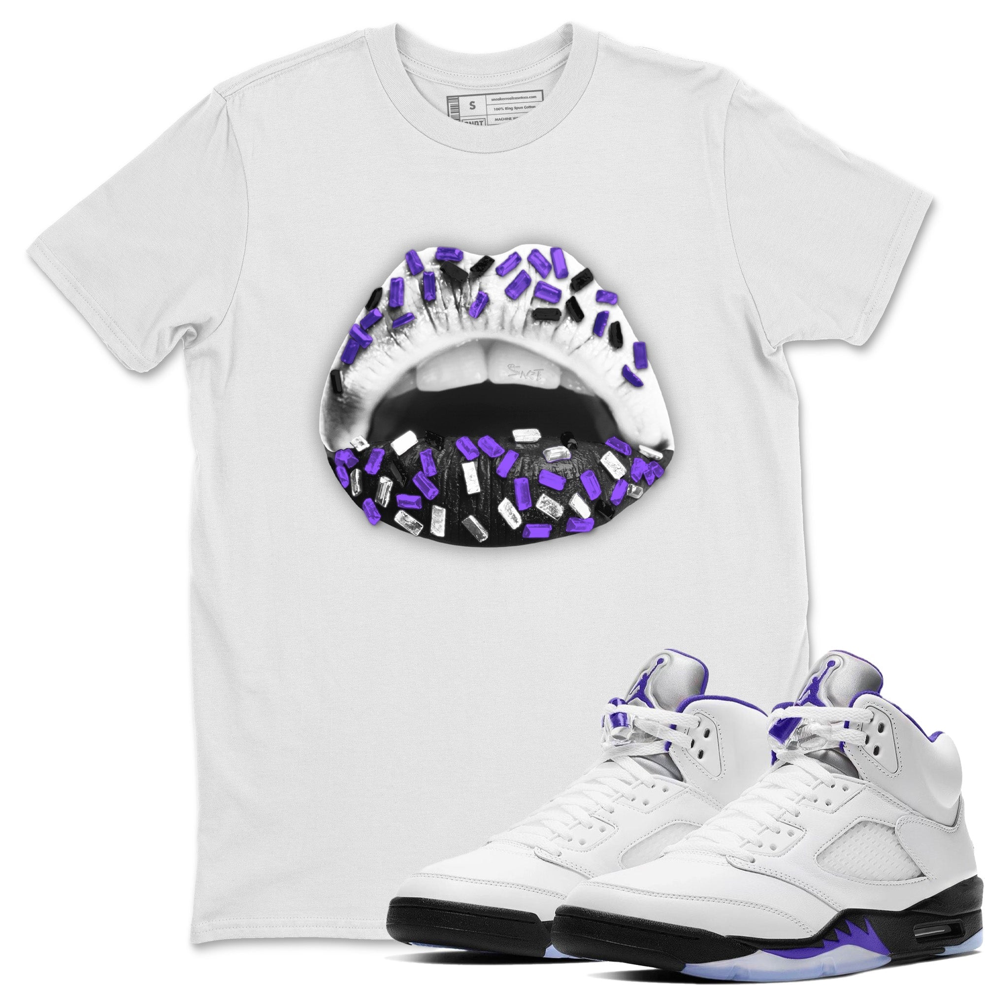 Jordan 5 Concord Sneaker Match Tees Lips Jewel Sneaker Tees Jordan 5 Concord Sneaker Release Tees Unisex Shirts