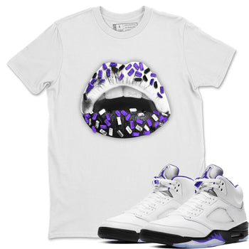 Jordan 5 Concord Sneaker Match Tees Lips Jewel Sneaker Tees Jordan 5 Concord Sneaker Release Tees Unisex Shirts