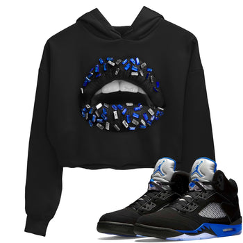 Jordan 5 Racer Blue Sneaker Match Tees Lips Jewel Sneaker Tees Jordan 5 Racer Blue Sneaker Release Tees Women's Shirts