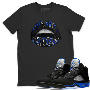 Lips Jewel Unisex Tops - Air Jordan 5 Racer Blue - SNRT Sneaker Tee
