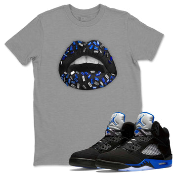 Jordan 5 Racer Blue Sneaker Match Tees Lips Jewel Sneaker Tees Jordan 5 Racer Blue Sneaker Release Tees Unisex Shirts