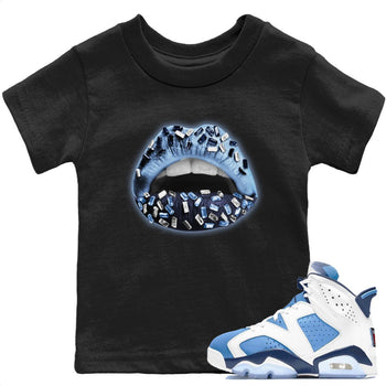 Jordan 6 UNC Sneaker Match Tees Lips Jewel Sneaker Tees Jordan 6 UNC Sneaker Release Tees Kids Shirts
