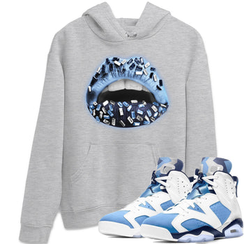 Jordan 6 UNC Sneaker Match Tees Lips Jewel Sneaker Tees Jordan 6 UNC Sneaker Release Tees Unisex Shirts