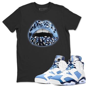 Jordan 6 UNC Sneaker Match Tees Lips Jewel Sneaker Tees Jordan 6 UNC Sneaker Release Tees Unisex Shirts