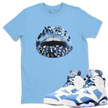 Jordan 6 UNC Sneaker Match Tees Lips Jewel Sneaker Tees Jordan 6 UNC Sneaker Release Tees Unisex Shirts