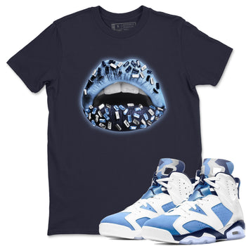 Jordan 6 UNC Sneaker Match Tees Lips Jewel Sneaker Tees Jordan 6 UNC Sneaker Release Tees Unisex Shirts