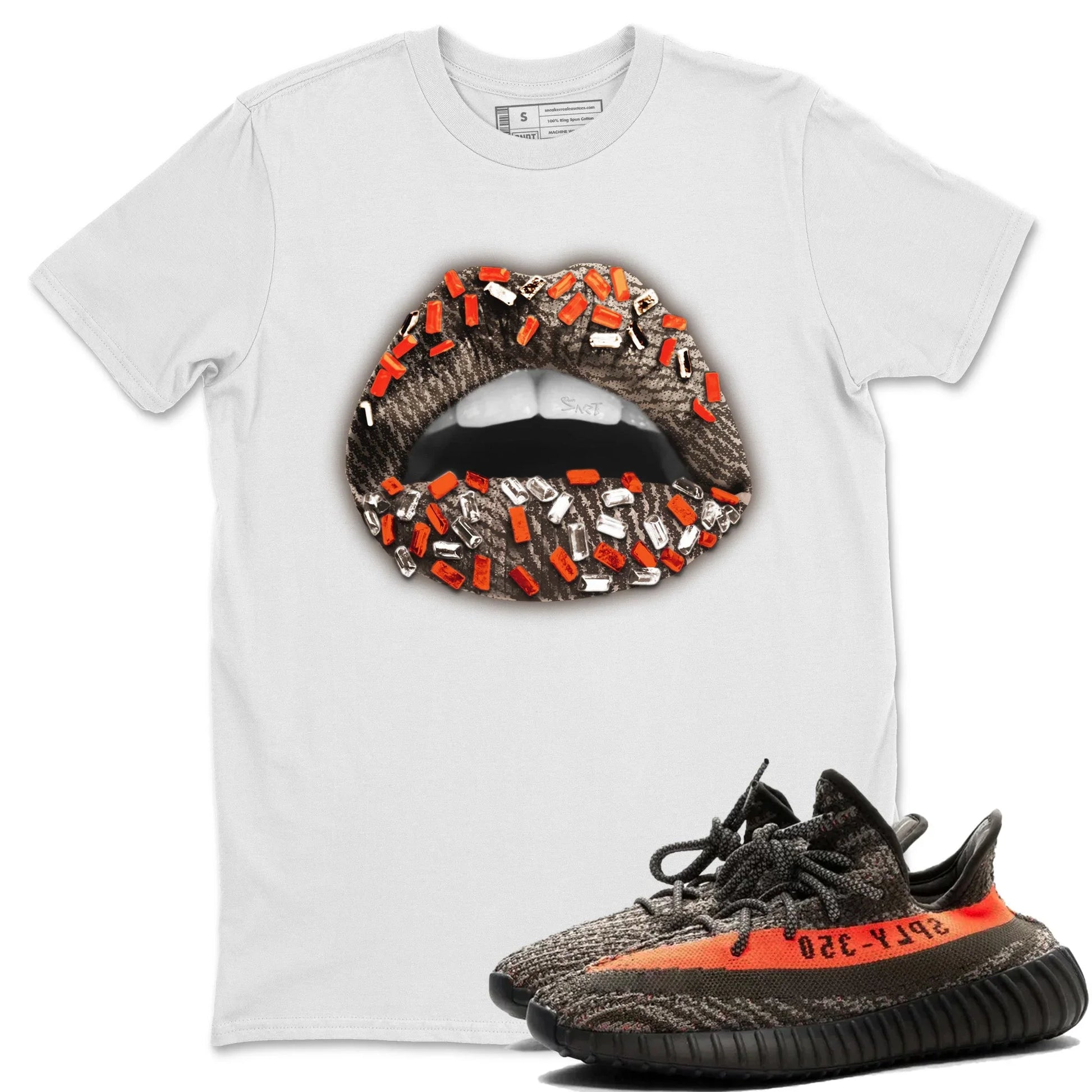 Yeezy 350 Carbon Beluga Sneaker Match Tees Lips Jewel Sneaker Tees Yeezy 350 Carbon Beluga Sneaker Release Tees Unisex Shirts