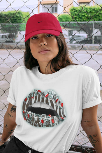 Yeezy 350 Blue Tint Sneaker Match Tees Lips Jewel Sneaker Tees Yeezy 350 Blue Tint Sneaker Release Tees Unisex Shirts