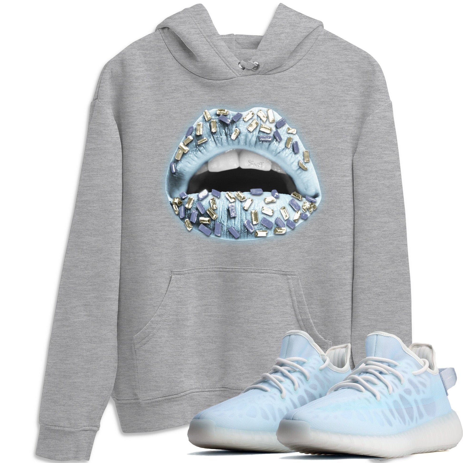 Yeezy 350 Mono Ice Sneaker Match Tees Lips Jewel Sneaker Tees Yeezy 350 Mono Ice Sneaker Release Tees Unisex Shirts