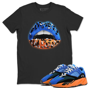 Yeezy 700 Bright Blue Sneaker Match Tees Lips Jewel Sneaker Tees Yeezy 700 Bright Blue Sneaker Release Tees Unisex Shirts