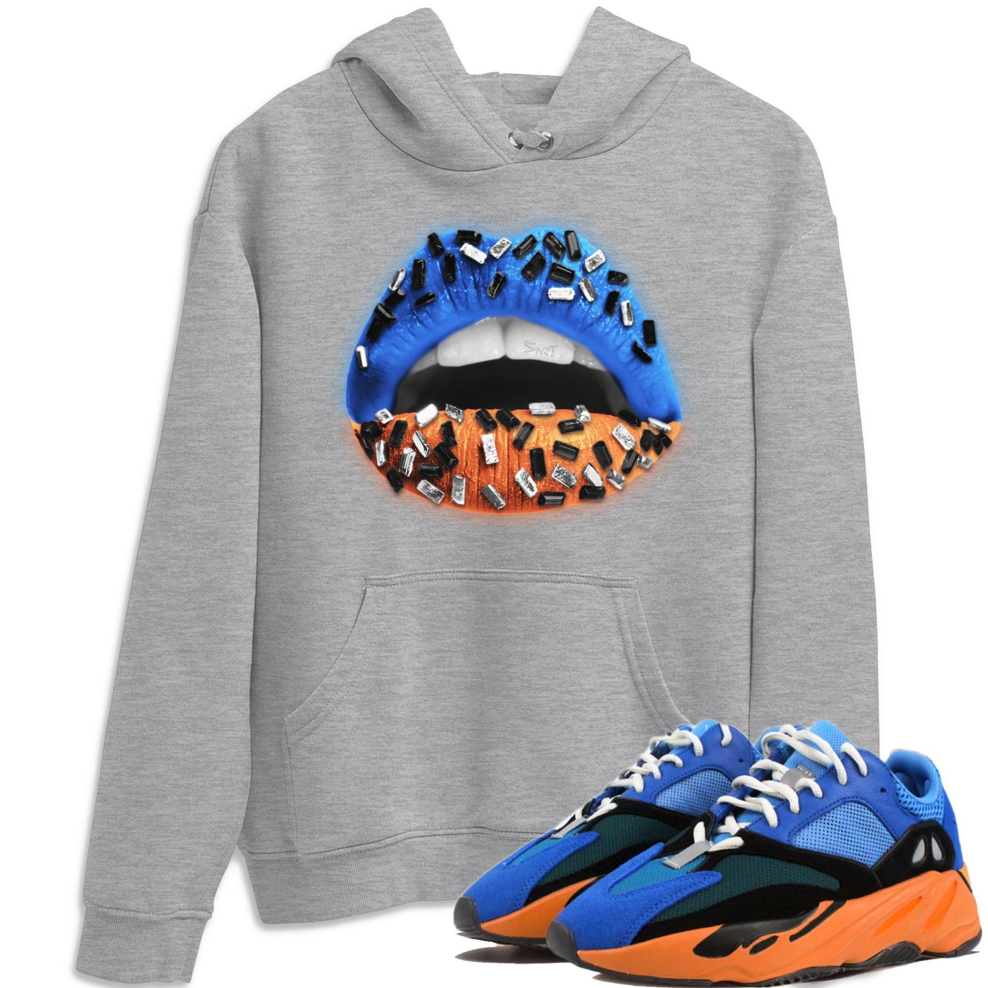 Yeezy 700 Bright Blue Sneaker Match Tees Lips Jewel Sneaker Tees Yeezy 700 Bright Blue Sneaker Release Tees Unisex Shirts