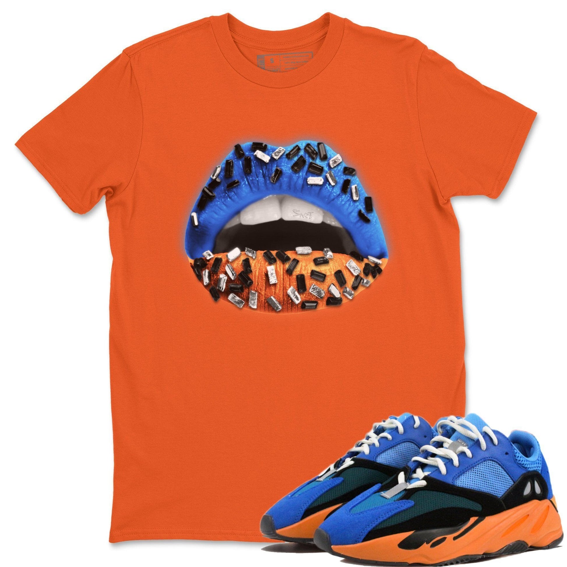 Yeezy 700 Bright Blue Sneaker Match Tees Lips Jewel Sneaker Tees Yeezy 700 Bright Blue Sneaker Release Tees Unisex Shirts