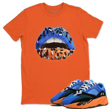 Yeezy 700 Bright Blue Sneaker Match Tees Lips Jewel Sneaker Tees Yeezy 700 Bright Blue Sneaker Release Tees Unisex Shirts