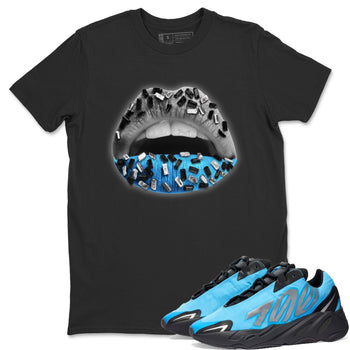 Yeezy 700 Bright Cyan Sneaker Match Tees Lips Jewel Sneaker Tees Yeezy 700 Bright Cyan Sneaker Release Tees Unisex Shirts