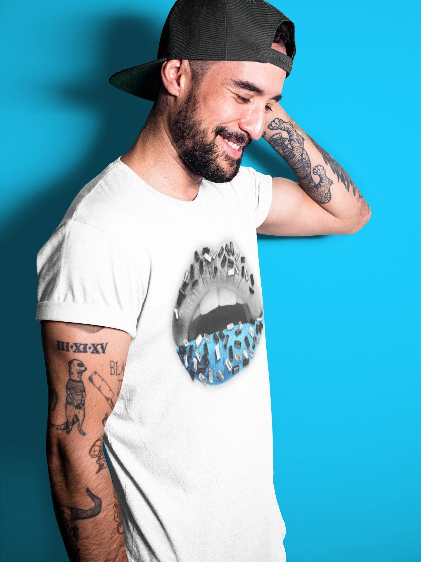 Yeezy 700 Bright Cyan Sneaker Match Tees Lips Jewel Sneaker Tees Yeezy 700 Bright Cyan Sneaker Release Tees Unisex Shirts