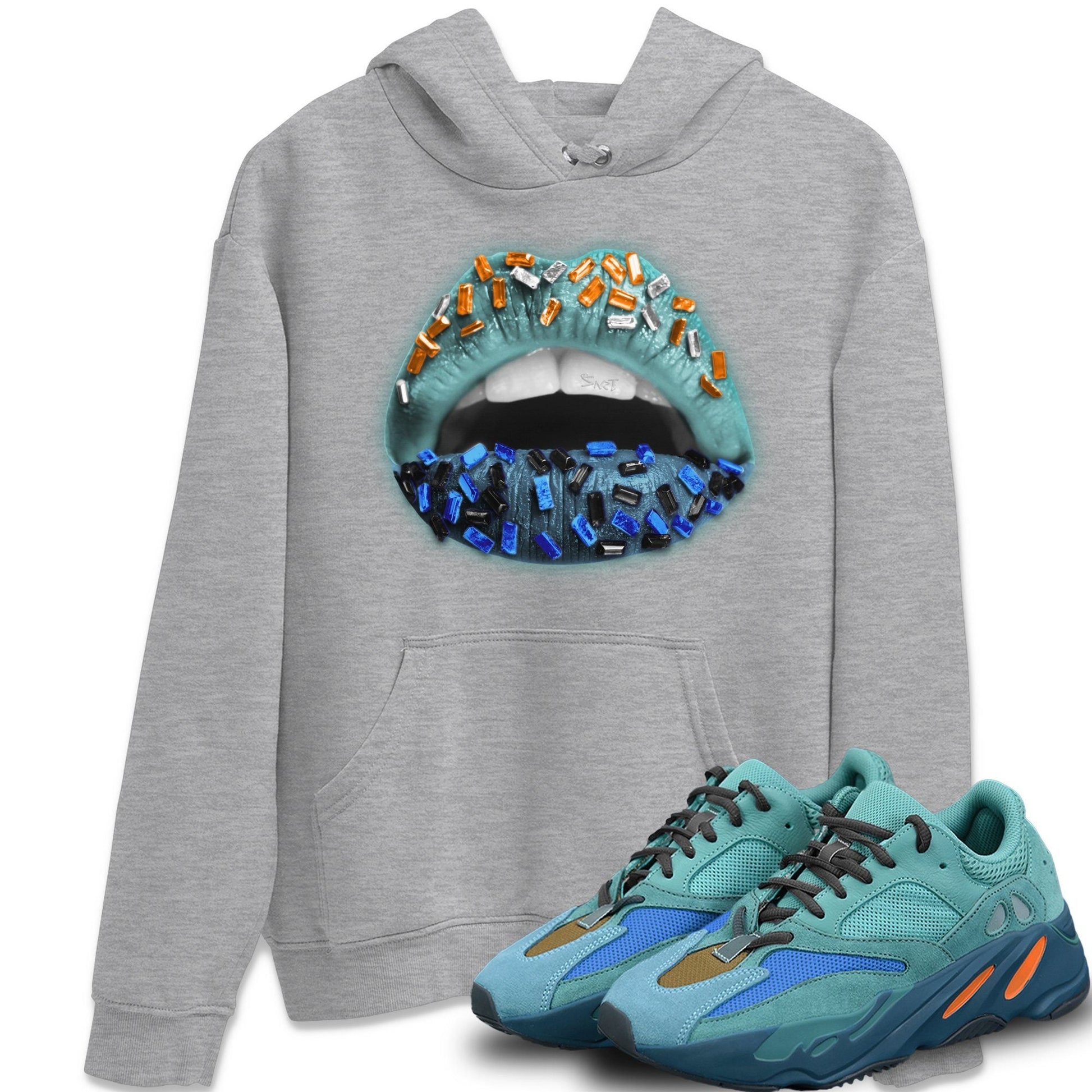 Yeezy 700 Faded Azure Sneaker Match Tees Lips Jewel Sneaker Tees Yeezy 700 Faded Azure Sneaker Release Tees Unisex Shirts