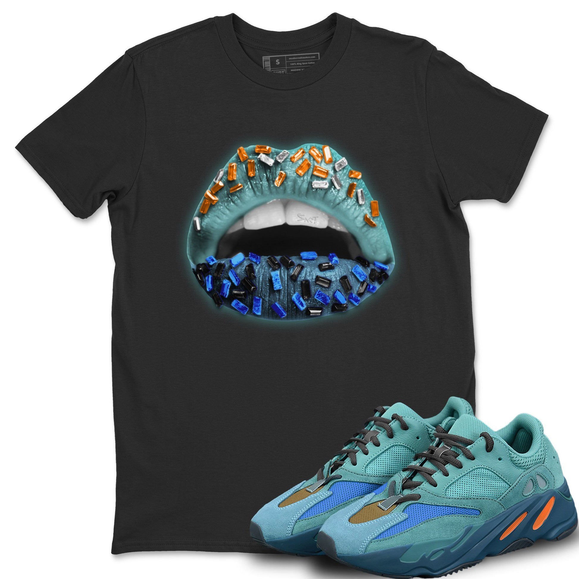 Yeezy 700 Faded Azure Sneaker Match Tees Lips Jewel Sneaker Tees Yeezy 700 Faded Azure Sneaker Release Tees Unisex Shirts