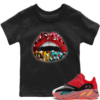 Yeezy 700 Hi-Res Red Sneaker Match Tees Lips Jewel Sneaker Tees Yeezy 700 Hi-Res Red Sneaker Release Tees Kids Shirts