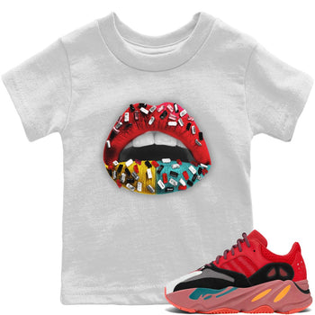 Yeezy 700 Hi-Res Red Sneaker Match Tees Lips Jewel Sneaker Tees Yeezy 700 Hi-Res Red Sneaker Release Tees Kids Shirts