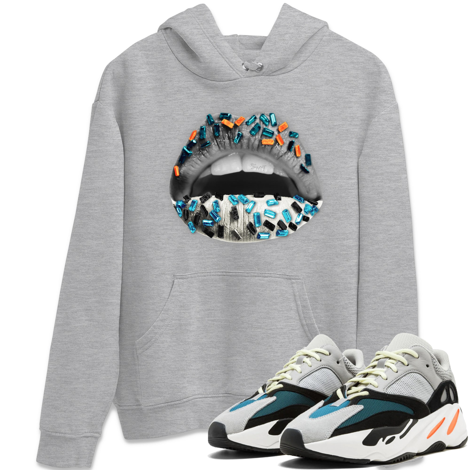 Yeezy 700 Wave Runner Sneaker Match Tees Lips Jewel Sneaker Tees Yeezy 700 Wave Runner Sneaker Release Tees Unisex Shirts