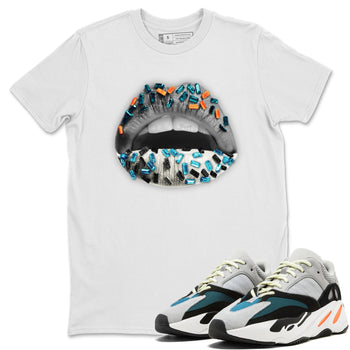 Yeezy 700 Wave Runner Sneaker Match Tees Lips Jewel Sneaker Tees Yeezy 700 Wave Runner Sneaker Release Tees Unisex Shirts