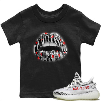 Yeezy 350 Zebra Sneaker Match Tees Lips Jewel Sneaker Tees Yeezy 350 Zebra Sneaker Release Tees Kids Shirts