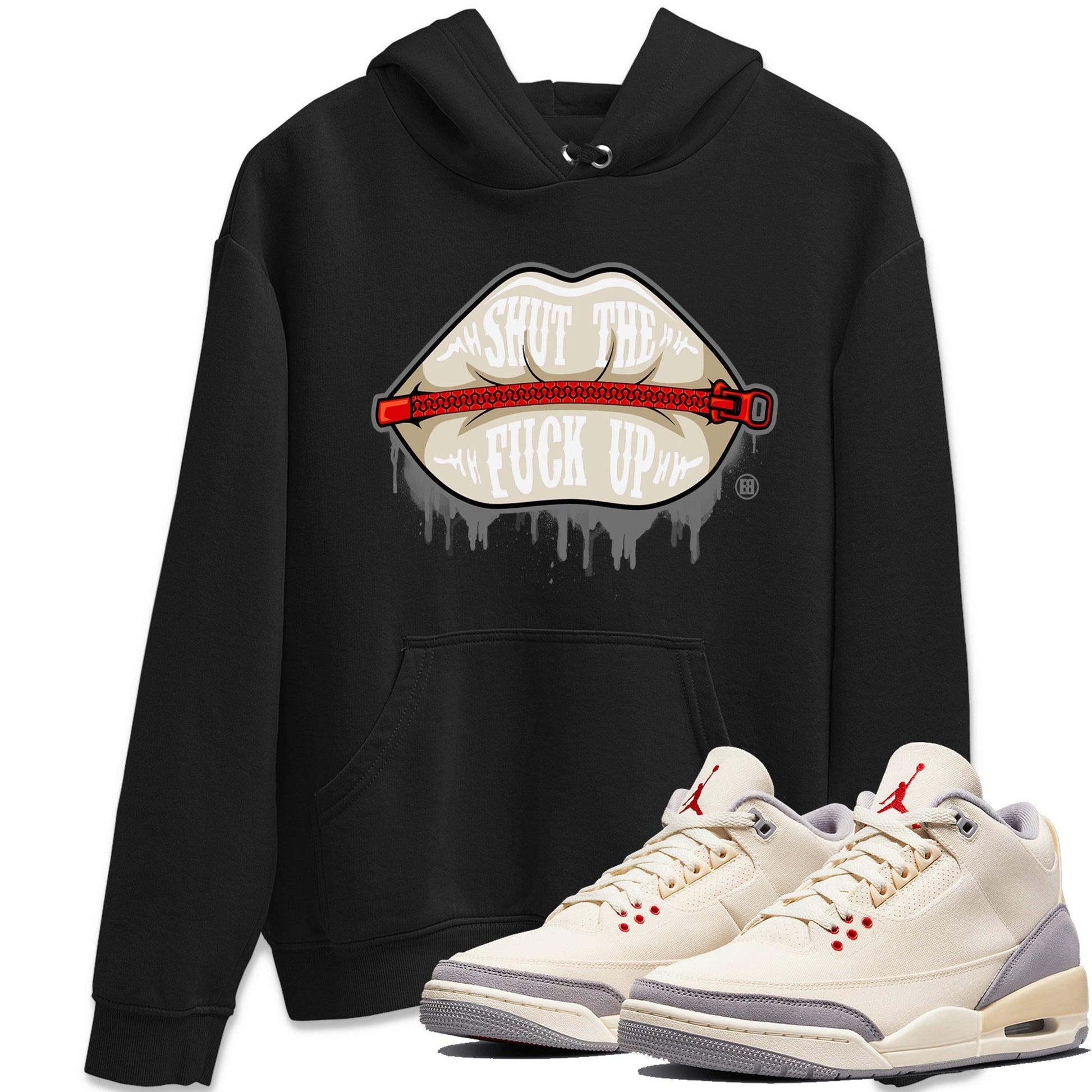 Jordan 3 Muslin Sneaker Match Tees Lips Zipper Sneaker Tees Jordan 3 Muslin Sneaker Release Tees Unisex Shirts